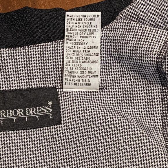 🆕NWT SAG HARBOR DOUBLE BREASTED SHORT SLEEVE HOUNDSTOOTH JACKET - 4 PETITE - Picture 6 of 6